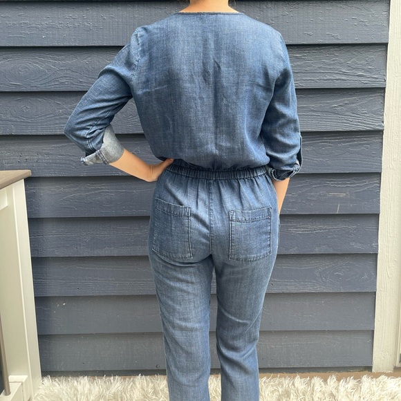 LOFT Denim Jumpsuit - Picture 2 of 4